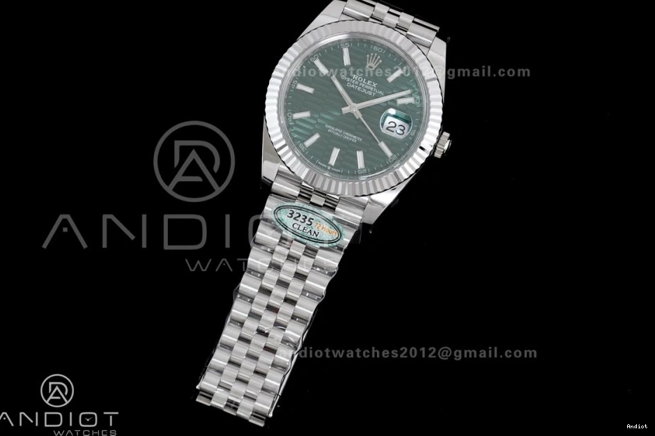 126334 Textured Bracelet Green 1:1 Best 41 Clean on Steel DateJust Dial 904L SH3235 Jubilee Edition 0324
